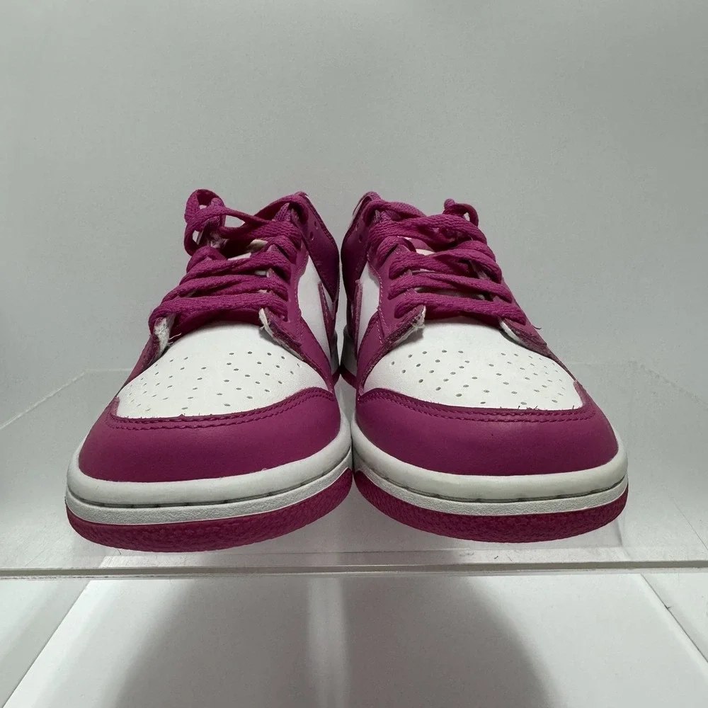 Brand New Nike Dunk Low BG FJ0704-100 White Fuchsia Size 5.5Y / Women's Size 7